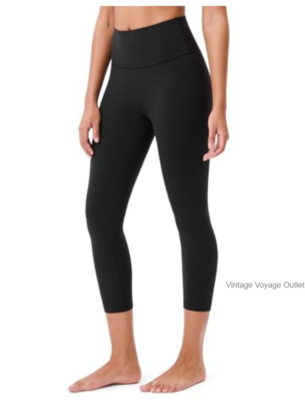 High Waisted Capri Leggings 21" No Front Seam Yoga Workout